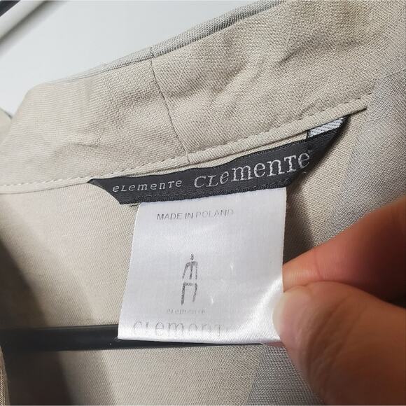 ELEMENTE CLEMENTE TAN JACKET BLAZER LINEN COTTON BLEND SIZE 1 / SMALL - Picture 5 of 13